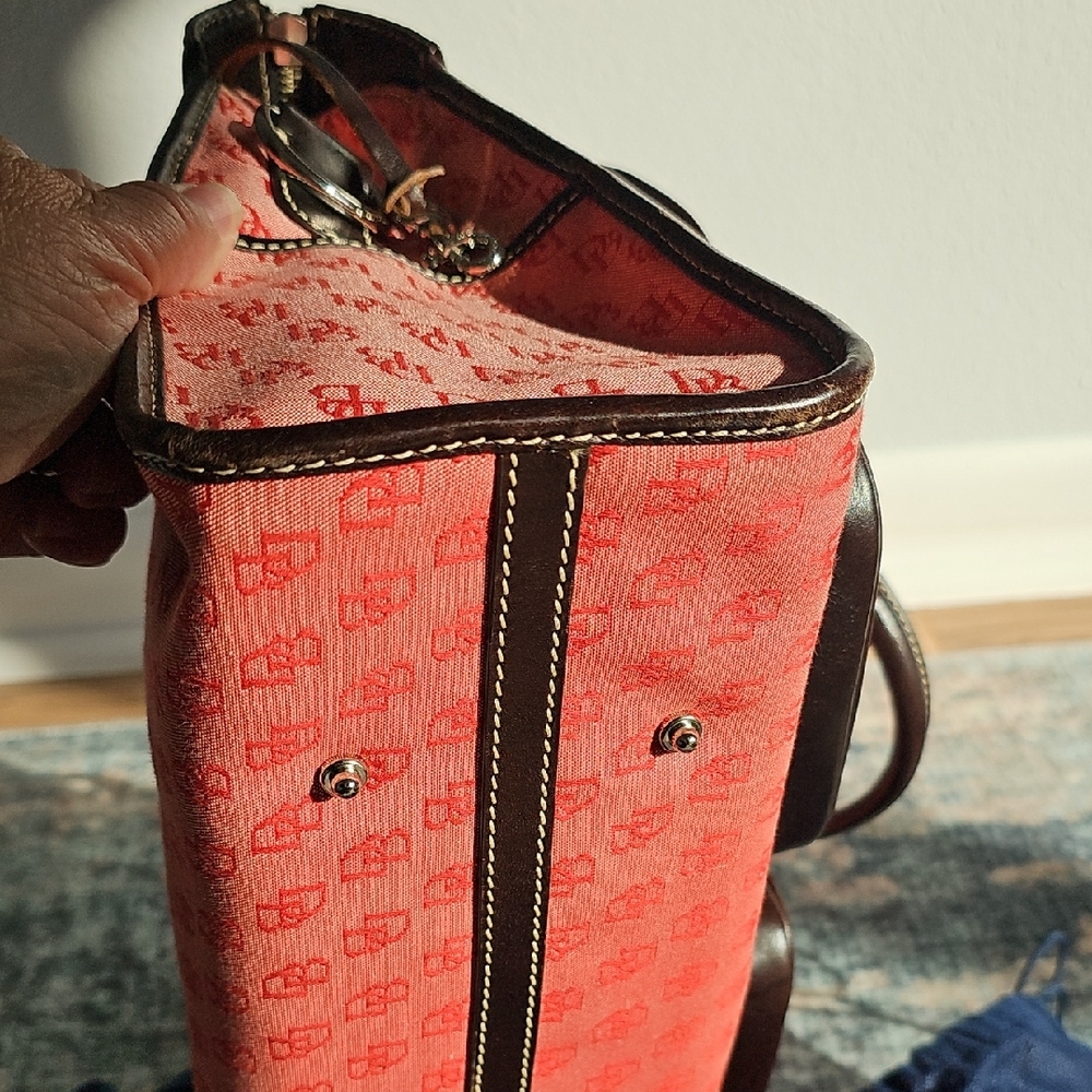 Like New! Vintage Dooney & Burke Red And Brown Satchel Set - Picture 13 of 16